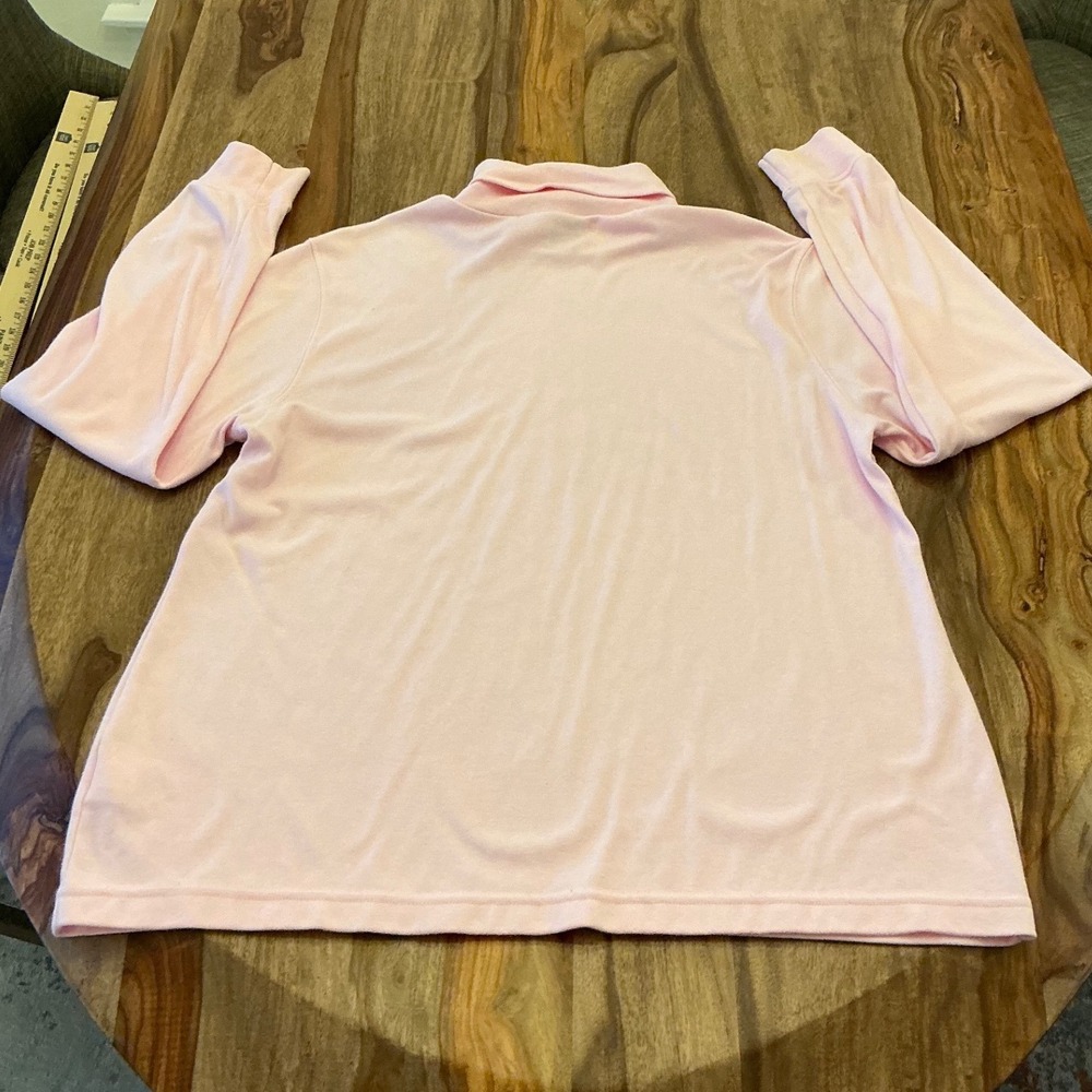 Lands End Womens Large 14-16 Pink Long Sleeve Turtleneck Cotton Blend Top - Picture 7 of 9